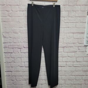 Cambio Linda Black Wide Leg Dress Pants Womens 12 High Rise Workwear Corpo Chic